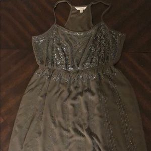 Gray beaded mini dress
